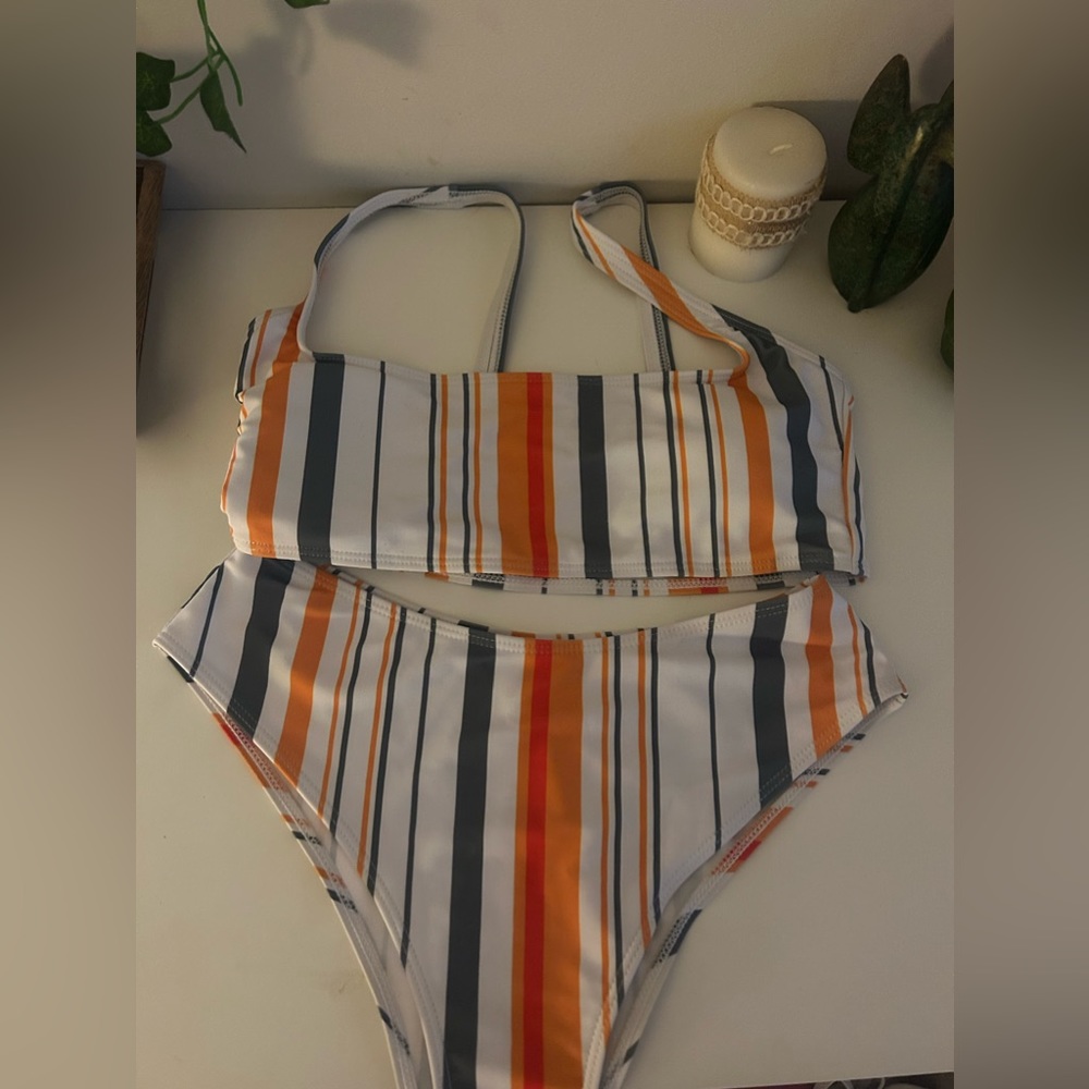 striped bikini